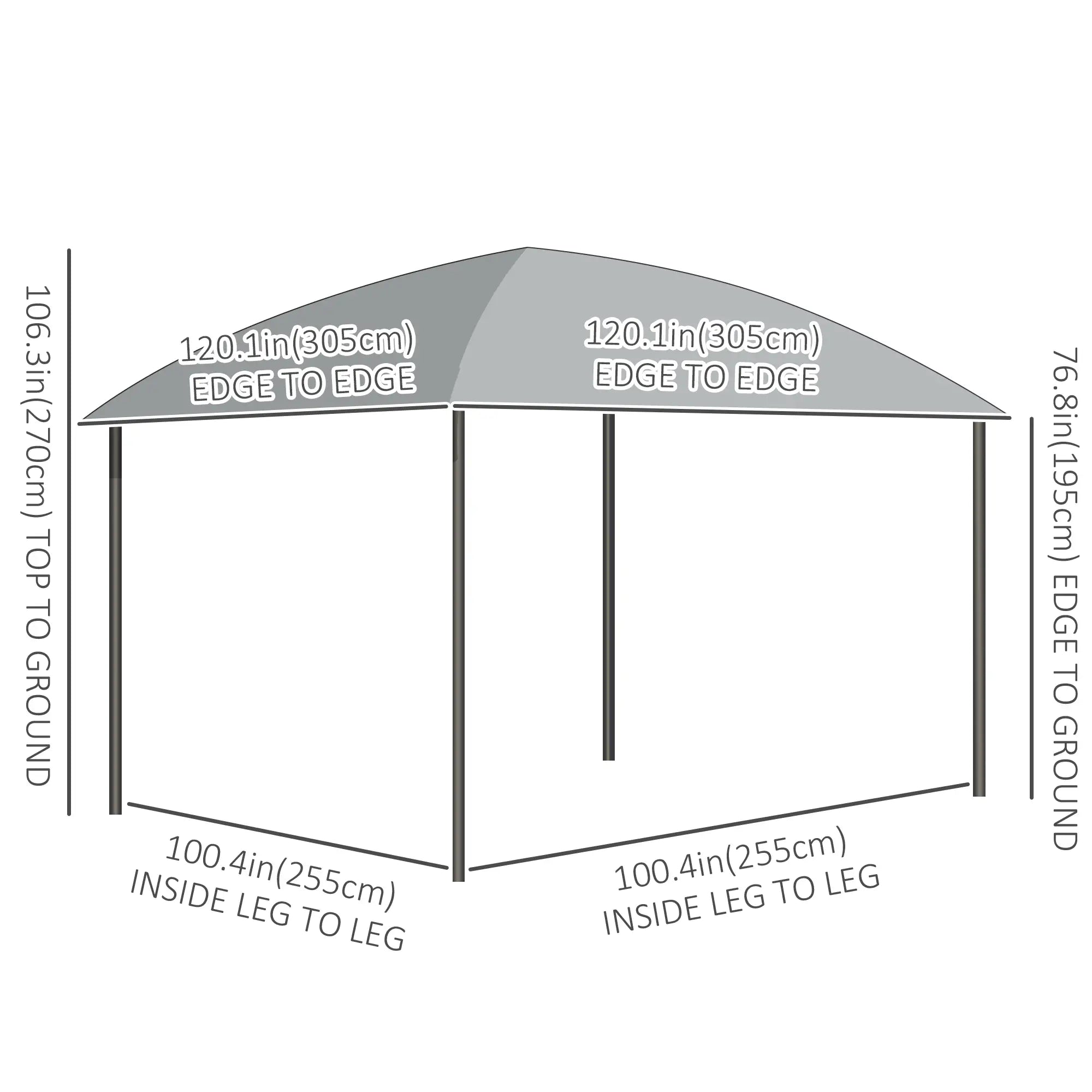10' X 10' Hardtop Gazebo Canopy, Dark Grey Gazebos at Gallery Canada