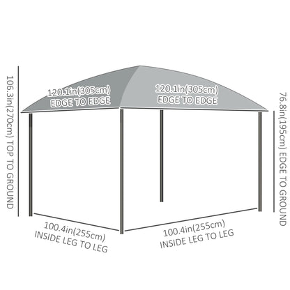 10' X 10' Hardtop Gazebo Canopy, Dark Grey Gazebos at Gallery Canada