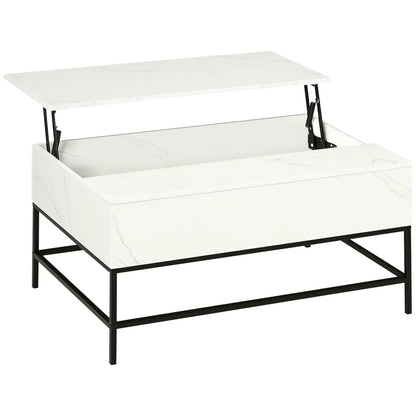 Lift Top Coffee Table With Hidden Storage, White Coffee Tables White Marble, Black at Gallery Canada