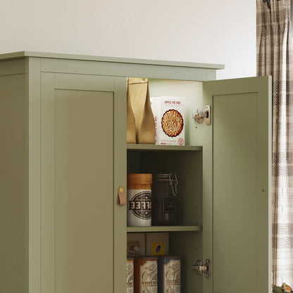 69.5" Tall Kitchen Pantry Cabinet, Motion Sensor LED Light, Green Kitchen Pantry Cabinets at Gallery Canada