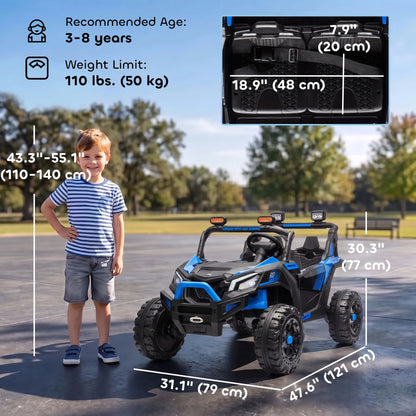 24V 2 Seater Ride On Truck, Remote, Dual Motors, Blue Electric Toy Cars at Gallery Canada