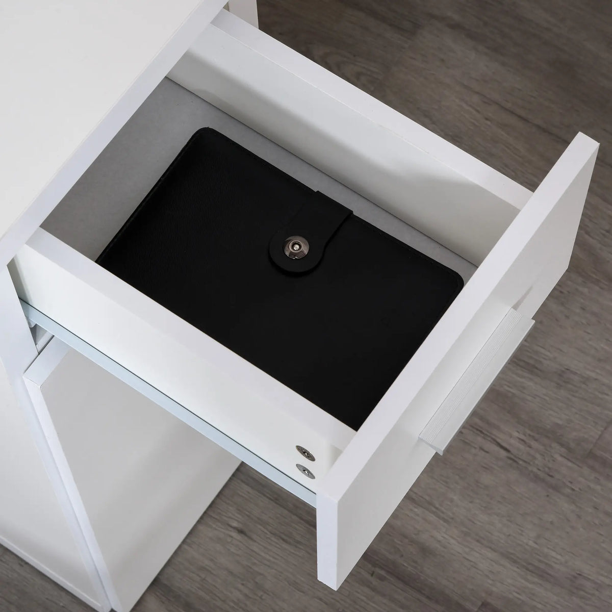 L-Shaped Rotating Computer Desk, White Writing Desks at Gallery Canada