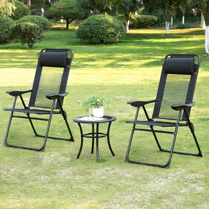 Set of 4 Folding Camping Chairs, Black Patio Chairs at Gallery Canada