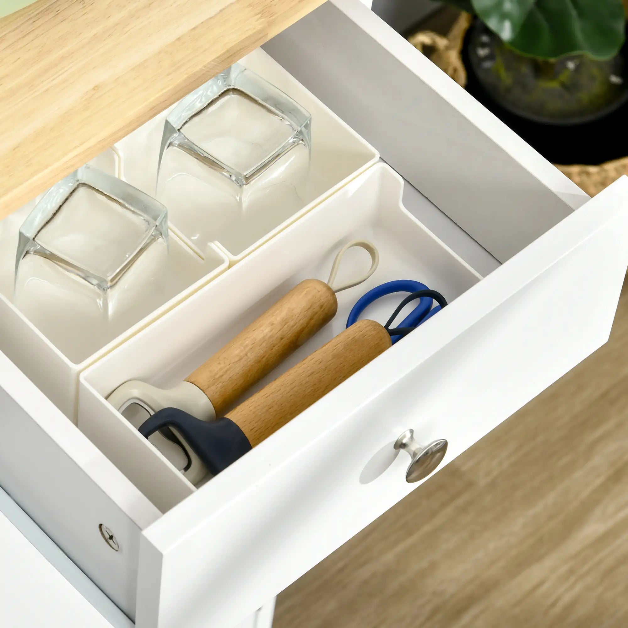 Modern Sideboard, Buffet Cabinet with Storage, Drawers, Adjustable Shelves, White Bar Cabinets at Gallery Canada