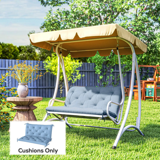 Garden Bench Cushion, 2 Seater with Backrest, Non-Slip Thick Pad, Blue Patio Chair Cushions Blue at Gallery Canada