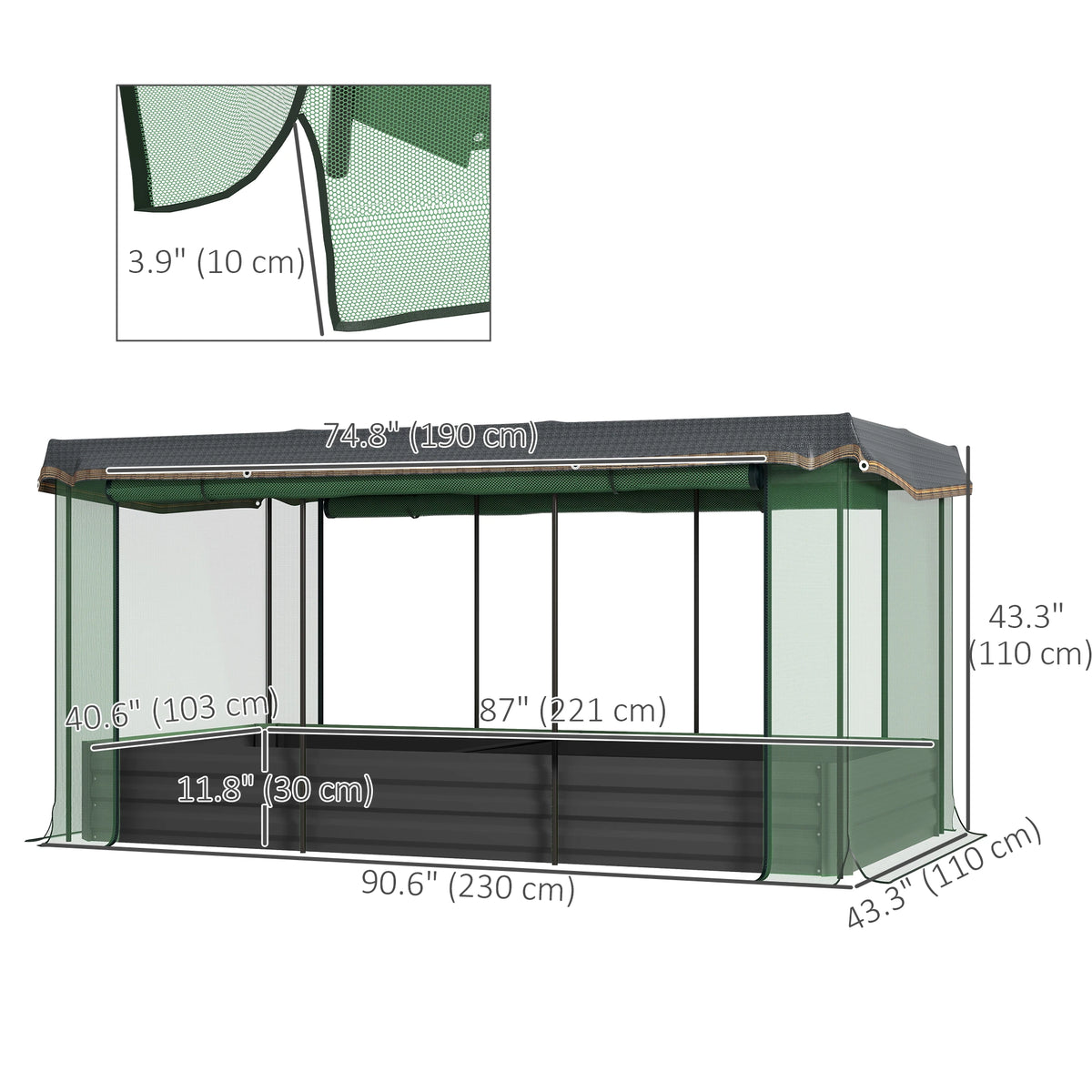 Galvanized Steel Planter Box with Cage, Shade Cloth, Raised Garden Bed Raised Garden Beds at Gallery Canada