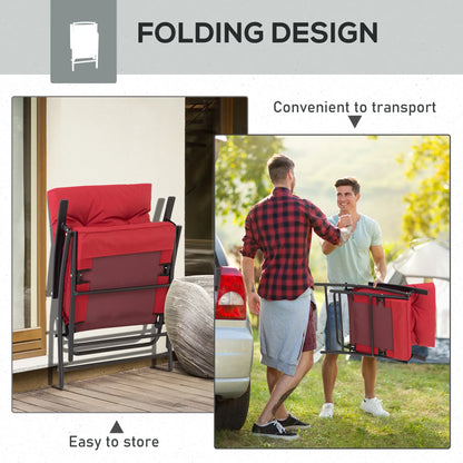 Folding Camping Chairs With Adjustable Backrest, 2 Pack, Red Patio Chairs at Gallery Canada