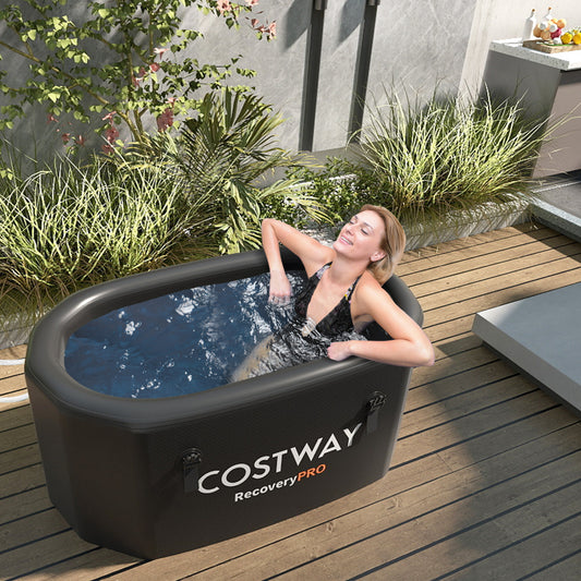 Portable Ice Bath Tub With Lid, Protective Cover, Black Spa & Salon Black at Gallery Canada