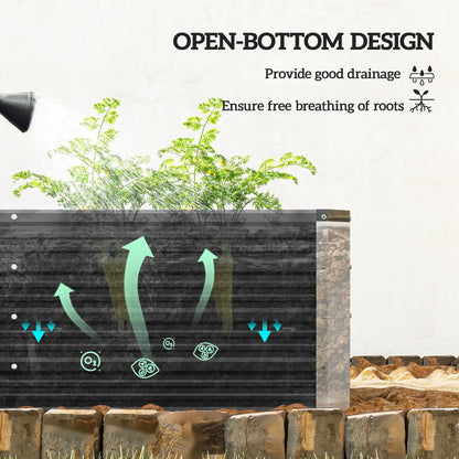 6' x 1.5' x 1.3' Galvanized Raised Garden Bed, Elevated Metal Planter Box, Dark Grey Raised Garden Beds at Gallery Canada