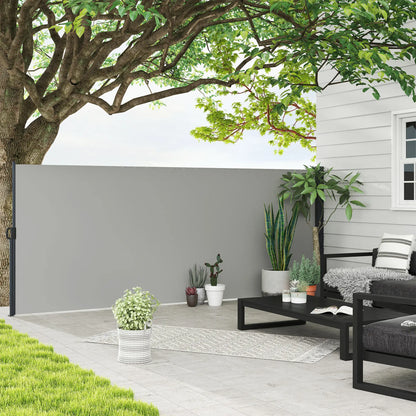 13' x 5' Retractable Side Awning, Outdoor Privacy Screen, Light Grey Retractable Side Awning at Gallery Canada