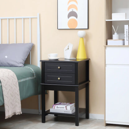 Modern Sofa Side Table, Accent End Table with Drawers, Black Side Tables at Gallery Canada