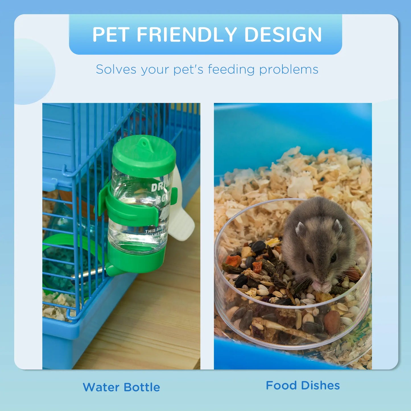 18.5" Hamster Cage, 5 Tiers, Tunnel Tube System, Exercise Wheel, Water Bottle, Blue Hamster Cages at Gallery Canada
