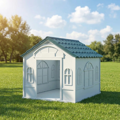 26" Plastic Dog House, Outdoor with Air Vents, Small Medium Dogs, Blue Houses, Kennels & Pens at Gallery Canada