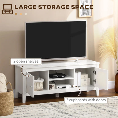 Modern TV Stand for 55" TVs, Storage Cupboards, Shelves, 47.2" x 16.7" x 19.7", White TV Stands at Gallery Canada