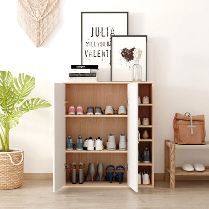 35.5" Shoe Cabinet, 3-Tier Adjustable Shelves, 5 Open Cubes, Natural Shoe Storage Cabinets & Racks at Gallery Canada