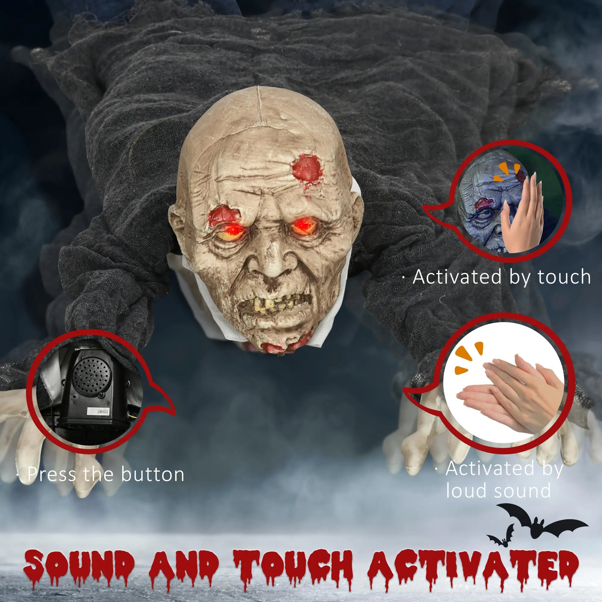 5.2ft Life Size Outdoor Halloween Zombie, Animated, Motion Activated Halloween Decorations at Gallery Canada