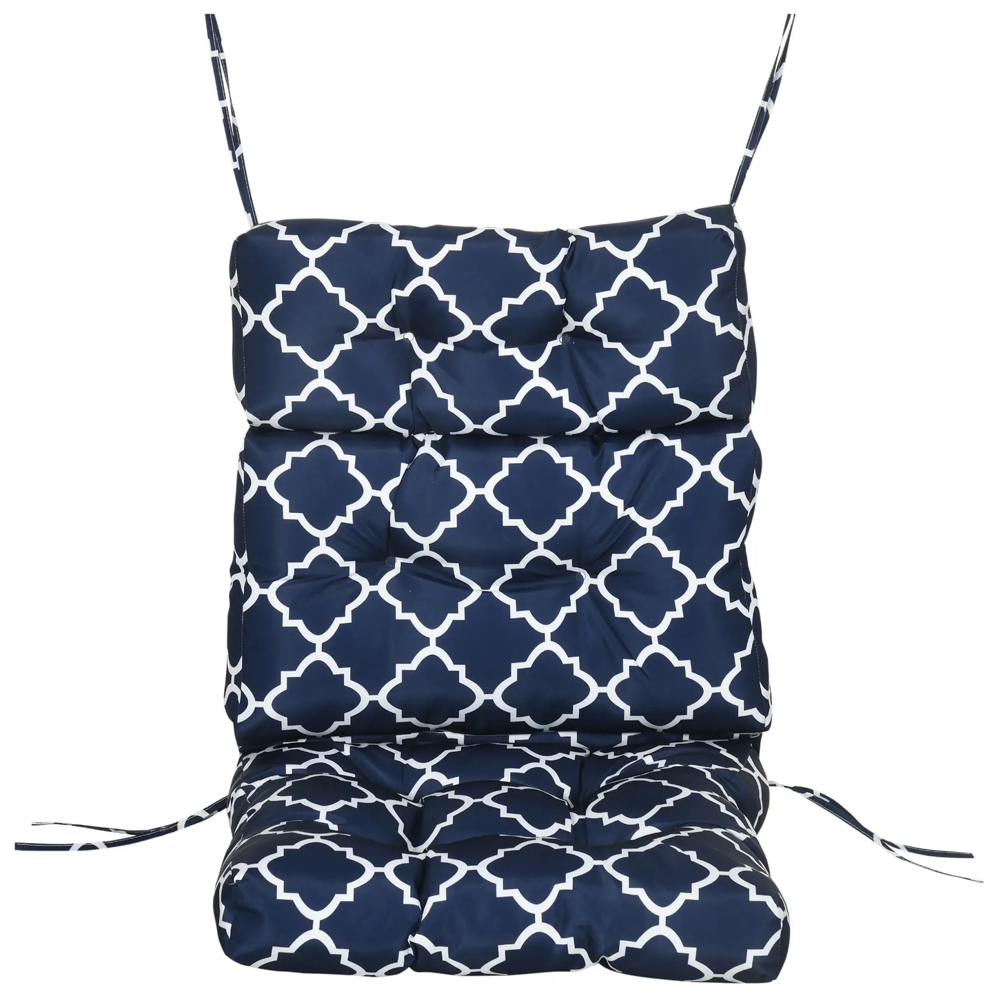 Outdoor Chair Cushion, Tufted Pillow with String Ties, 44" x 42" x 4", Blue Patio Chair Cushions at Gallery Canada