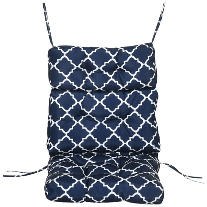 Outdoor Chair Cushion, Tufted Pillow with String Ties, 44" x 42" x 4", Blue Patio Chair Cushions at Gallery Canada