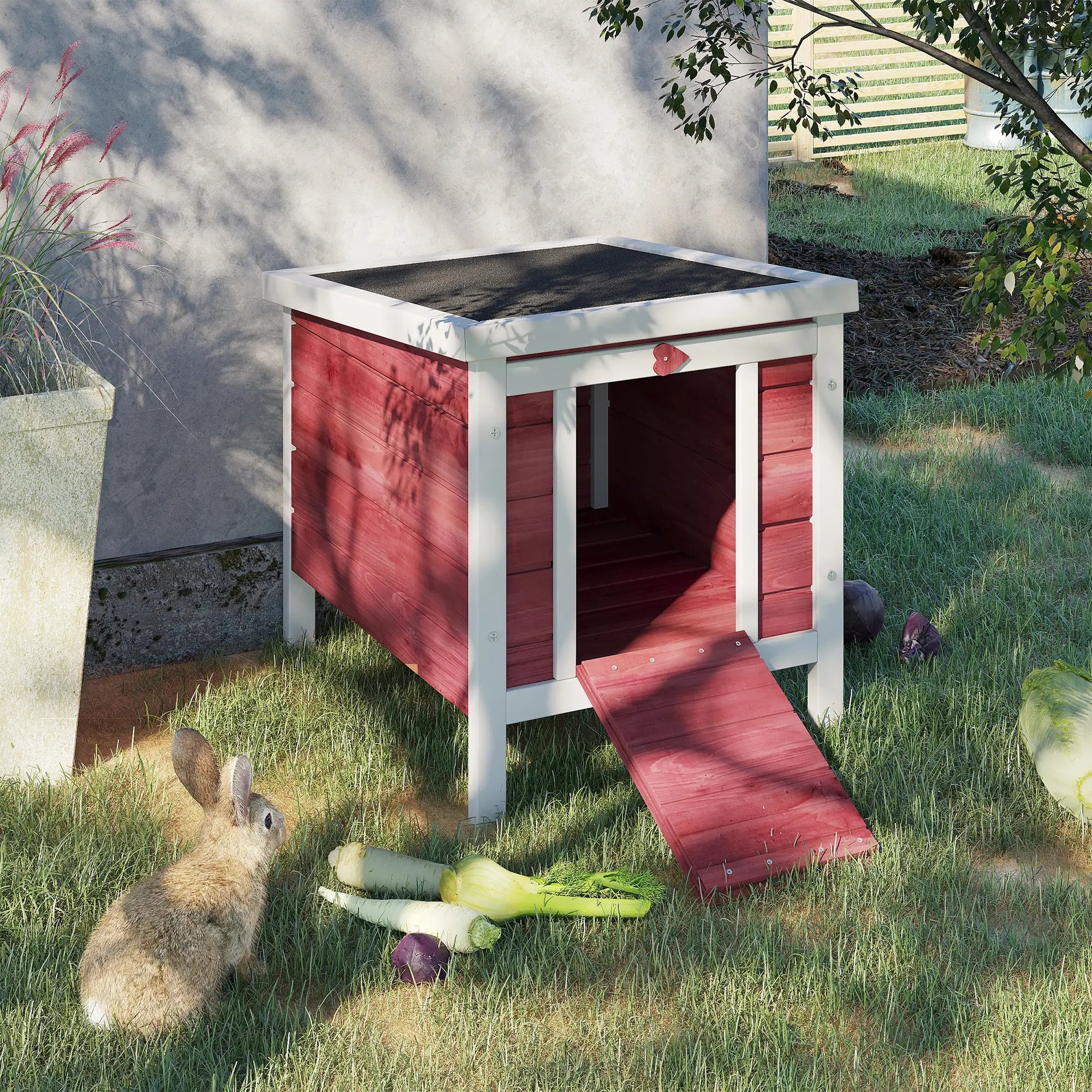 Wooden Rabbit Hutch, Bunny Cage, Outdoor Cat House, 20