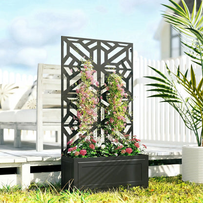 Metal Raised Garden Bed With Trellis For Climbing Plants, 53x22x66 In Galvanized Planter Boxes at Gallery Canada