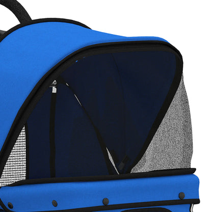 Foldable Pet Stroller, 360° Swivel Wheels, Reflective Strips, Blue Dog Bike Trailers & Strollers at Gallery Canada