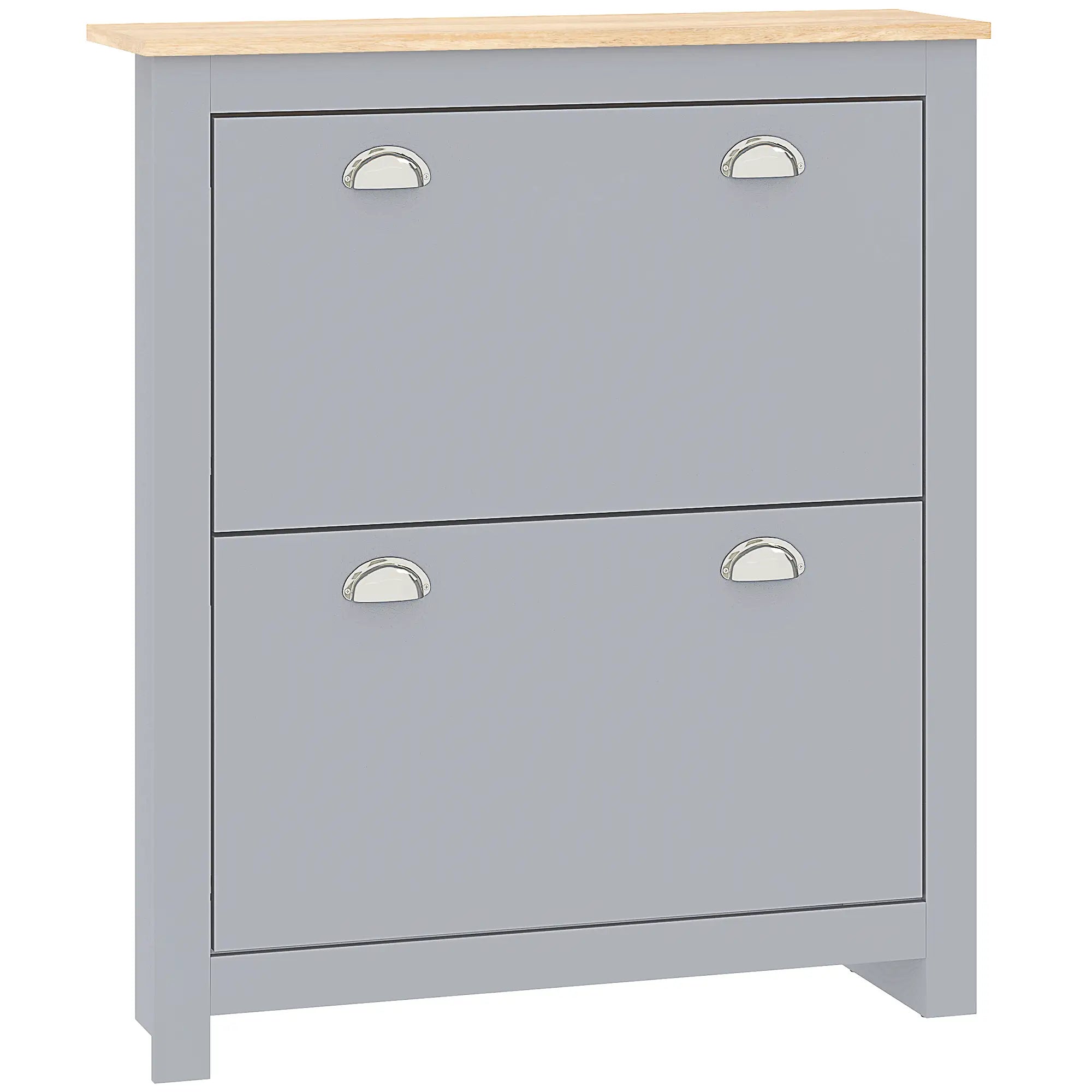 Shoe Cabinet, 2 Flip Drawers, Adjustable Shelves, 12 Pair, Grey Shoe Storage Cabinets & Racks at Gallery Canada