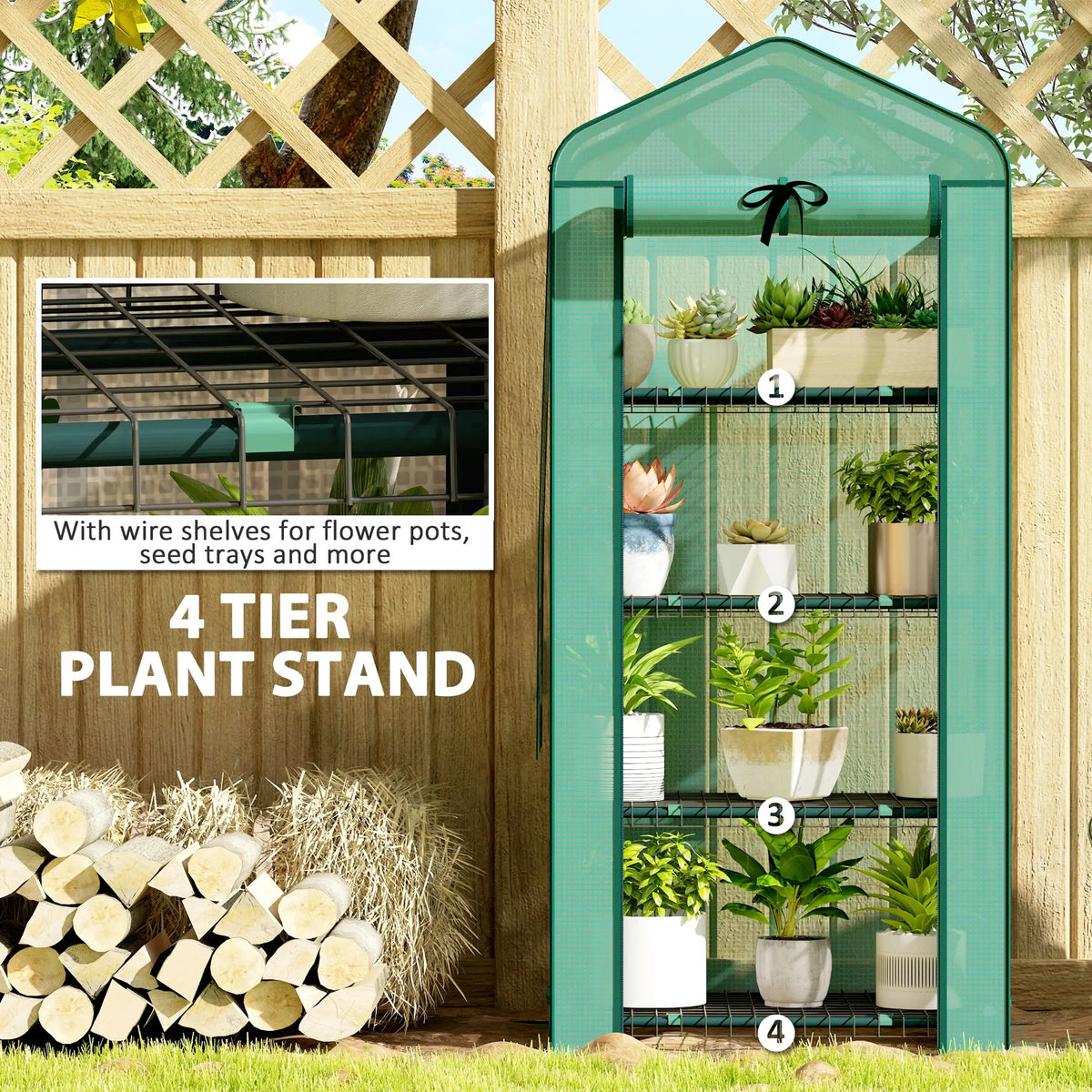 Mini Greenhouse With Screen Roof, 27.6" x 19.7" x 62.2", Green Mini Greenhouses at Gallery Canada