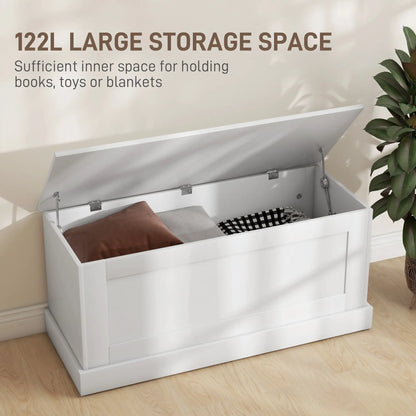 39.4 Inches Storage Chest, Wooden Box, Wood Grain, White Storage Cabinets at Gallery Canada