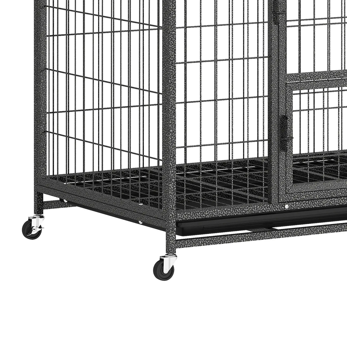 37 Inch Heavy Duty Dog Crate, Large Metal Cage With Lockable Wheels Dog Cages & Crates at Gallery Canada