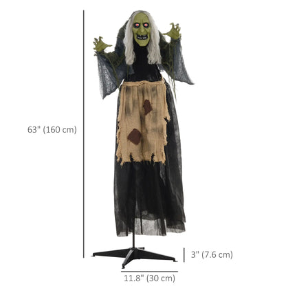 Animatronic de sorcière d'Halloween avec activation sonore
