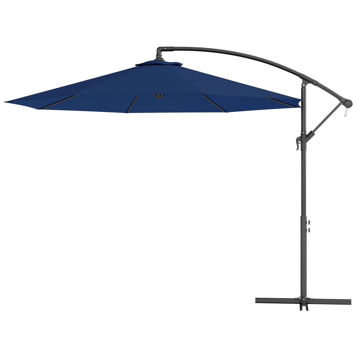 10' Deluxe Patio Umbrella, Banana Hanging Offset Sunshade, Navy Blue Offset Cantilever Umbrellas Navy Blue at Gallery Canada