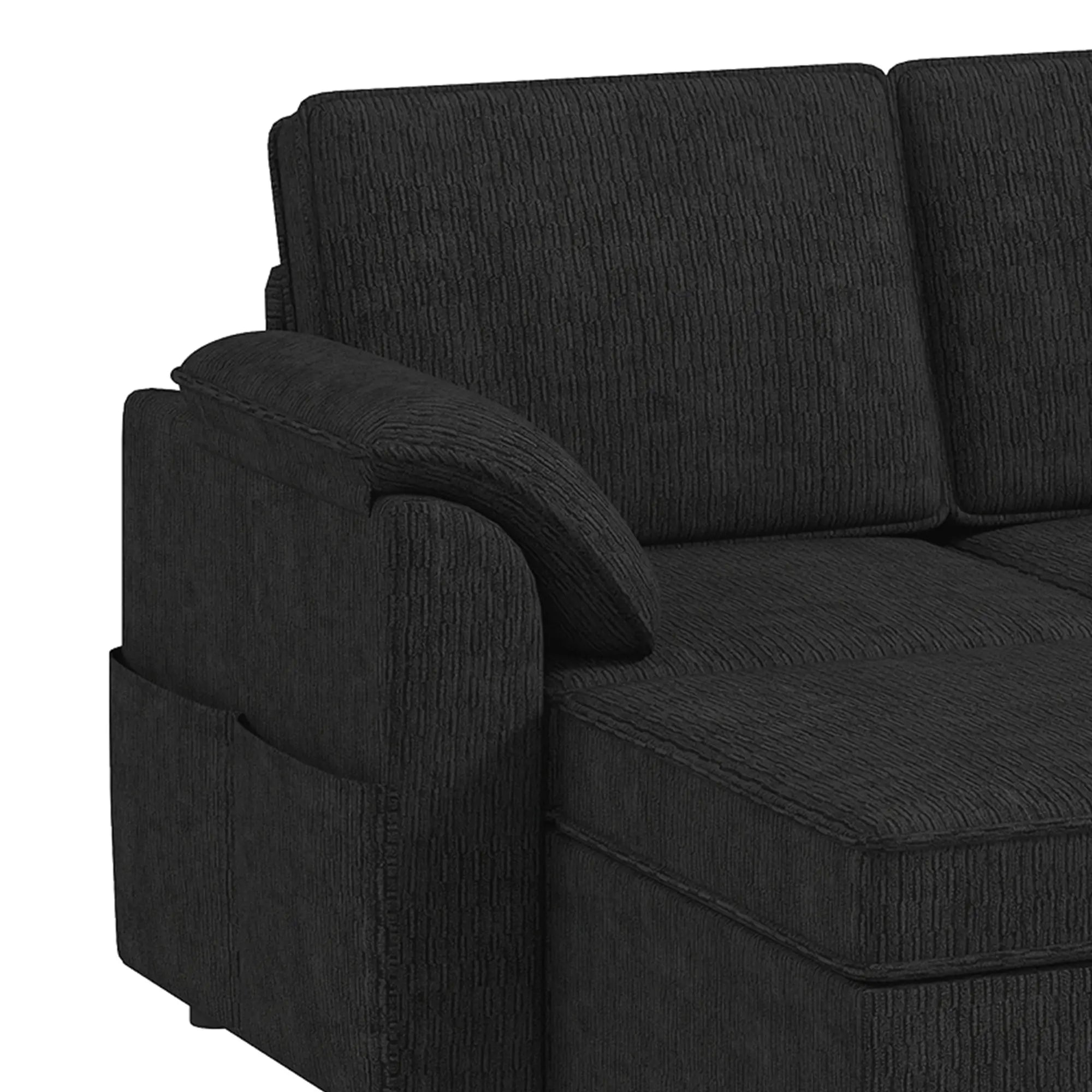 Reversible Sectional Sofa Bed With Storage Ottoman, Black Sofas & Reclining Chairs at Gallery Canada