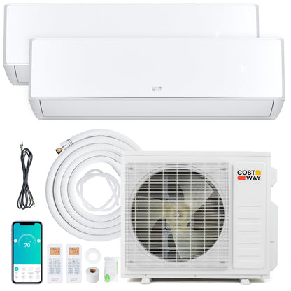 27000 BTU 2 Zone 24 SEER2 Mini Split AC, Heat Pump, White Mini Split Air Conditioners at Gallery Canada