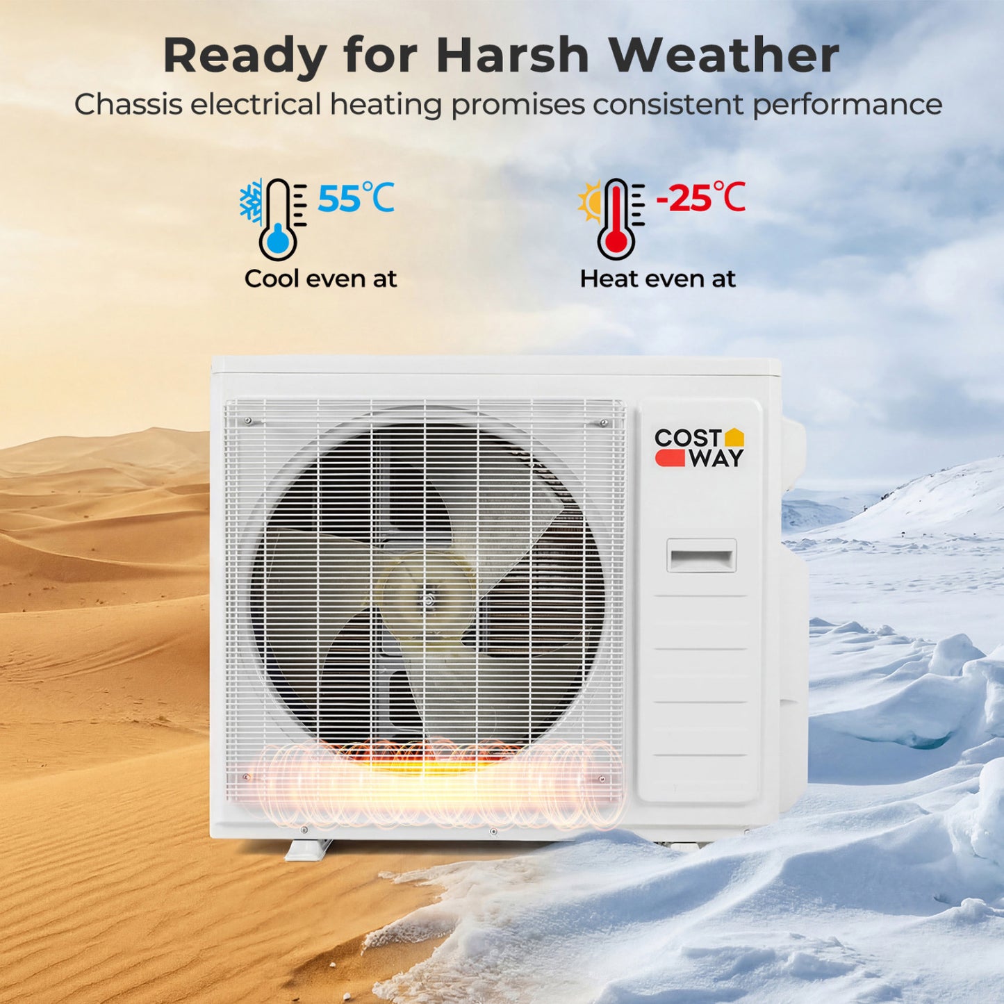 X-Pro 35,000 BTU 2 Zone 22.5 SEER2 Mini Split AC Heat Pump, White