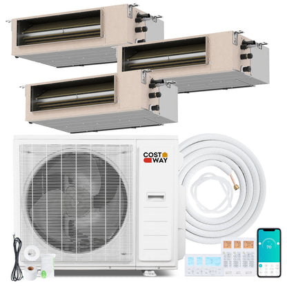 X-Pro 35000 BTU 3 Zone 22.5 SEER2 Concealed Ducted Mini Split AC, White 3 Zone Mini Split White at Gallery Canada