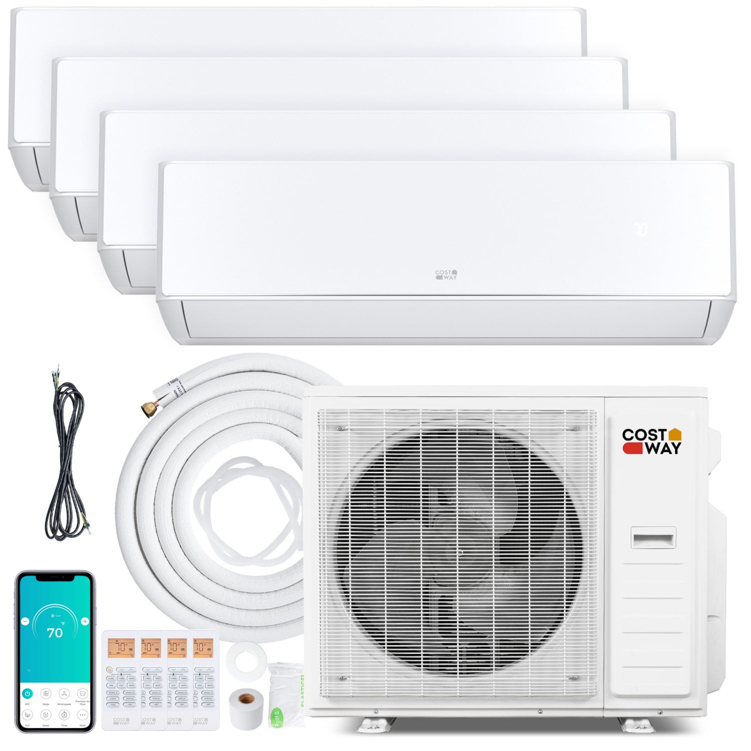22.5 SEER2 Mini Split AC, 35000 BTU, 4 Zone, Heat Pump, 9K + 9K + 12K + 12K Mini Split Air Conditioners Options at Gallery Canada