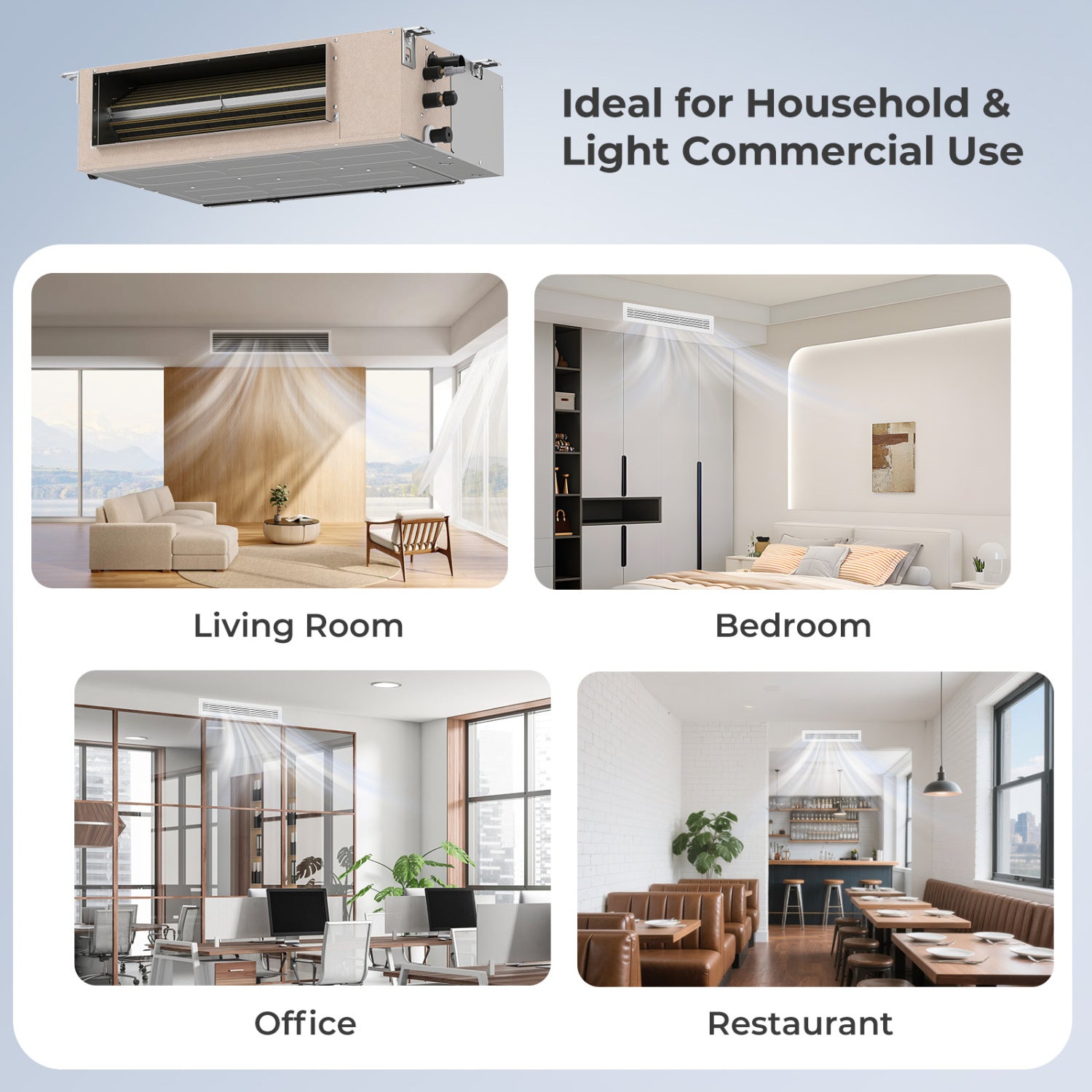 X-Pro 35000 BTU 4 Zone 22.5 SEER2 Concealed Ducted Mini Split AC, White 4 Zone Mini Split at Gallery Canada