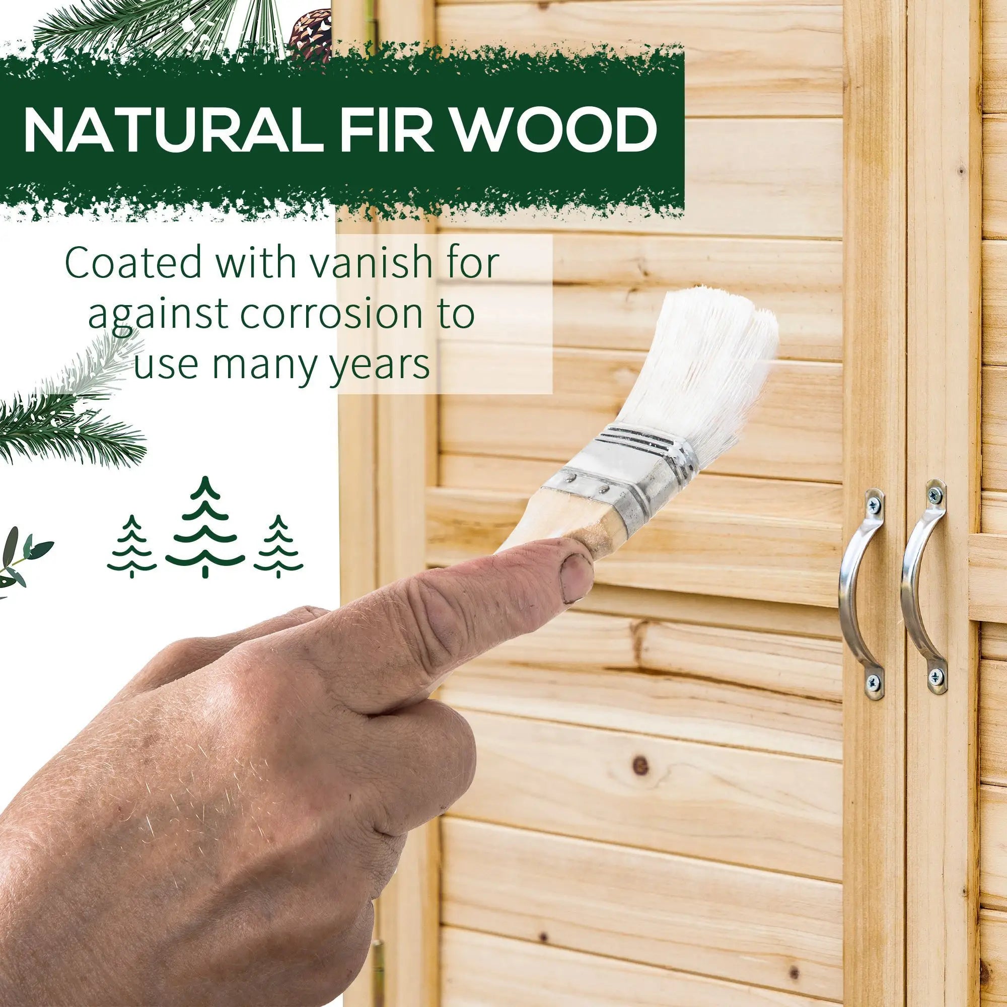 Wood Garden Shed, Compact Outdoor Storage Cabinet, Natural Sheds at Gallery Canada