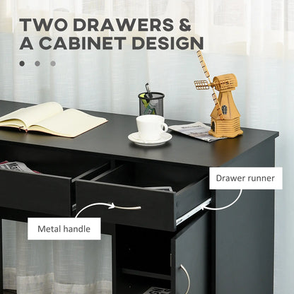 Computer Desk With Storage Drawers, Black Writing Desks at Gallery Canada
