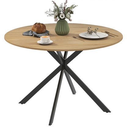47" Round Kitchen Table For 4, Industrial Dining Table, And Black, Brown Dining Tables Brown, Black at Gallery Canada