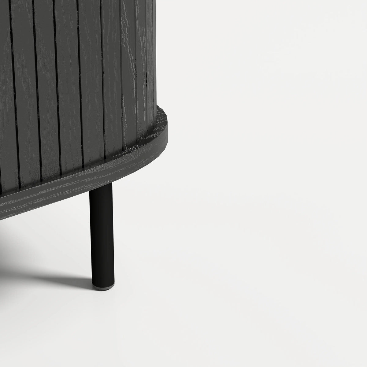 35.4" Sideboard Buffet Cabinet, Slatted Tambour Doors, Metal Legs, Black Storage Cabinets at Gallery Canada
