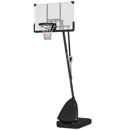 Portable Basketball Hoop, 5-10ft, 44" Shatterproof Backboard, Wheels Basketball Black at Gallery Canada