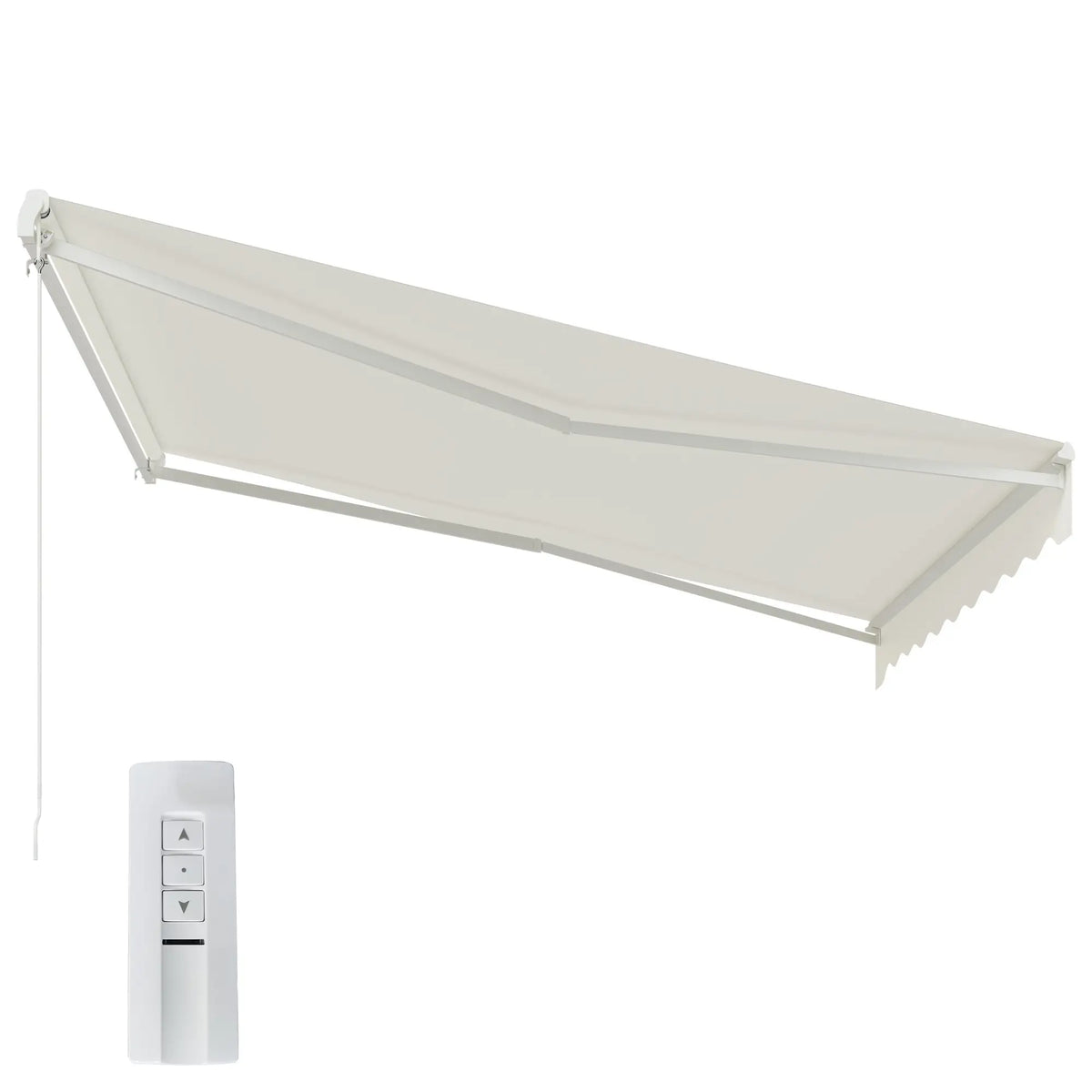 12'x10' Electric Retractable Awning, UV Protection, Cream Deck Awnings Cream at Gallery Canada