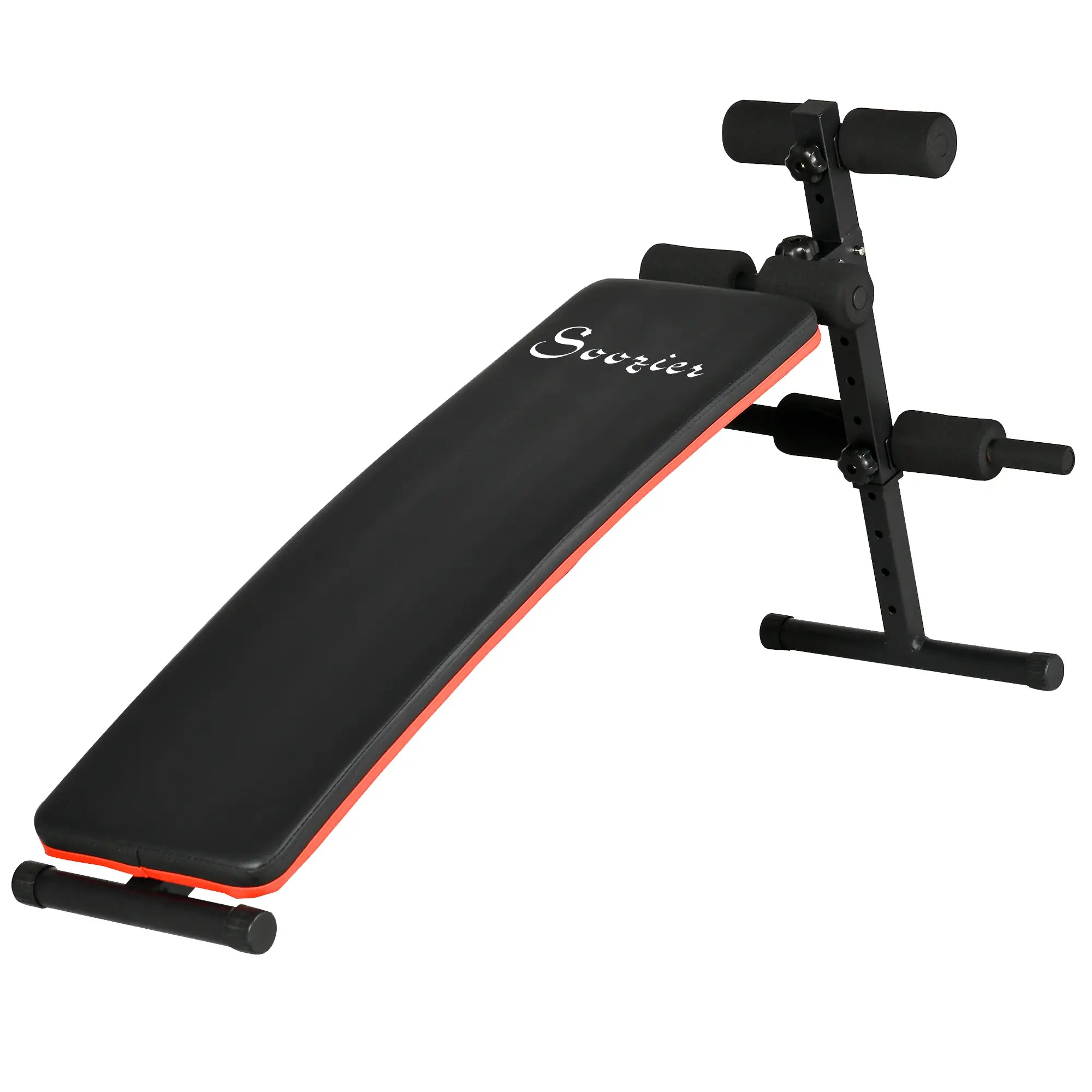 Adjustable Foldable Sit Up Bench, Thigh Support, Black Sit Up Benches Black, Red at Gallery Canada