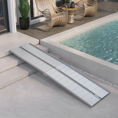 10' Foldable Handicap Ramp, Aluminum Wheelchair Ramp, Textured, Silver Knee Walker & Wheelchair Ramps at Gallery Canada