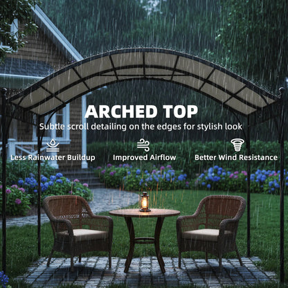10' x 10' Outdoor Pergola, Galvanized Steel Frame, UV30+ Canopy, Cream White Pergolas at Gallery Canada