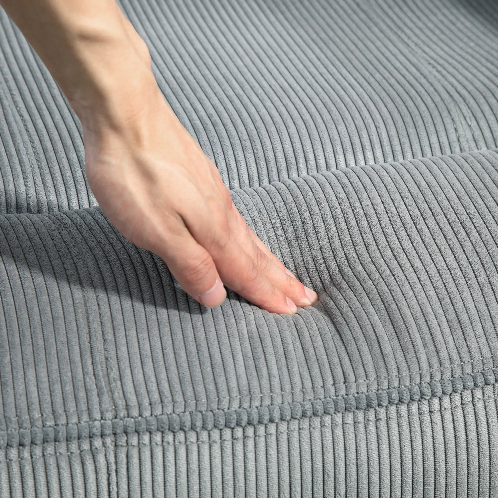 Manual Recliner Chair, Vibration Massage, Side Pockets, Corduroy, Grey Sofas & Reclining Chairs at Gallery Canada