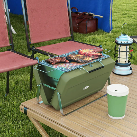 Metal Portable BBQ Grill, Green Charcoal BBQ Grils Green at Gallery Canada