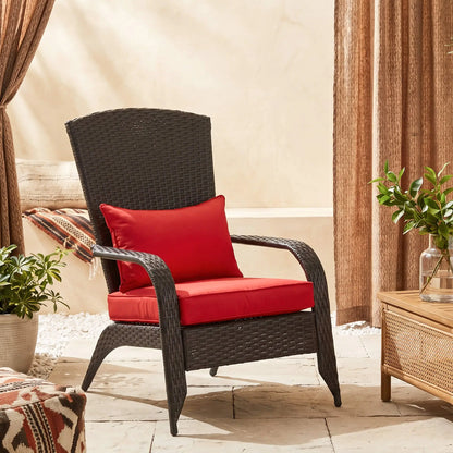 Patio Wicker Adirondack Chair With Cushions, Red Patio Chairs at Gallery Canada