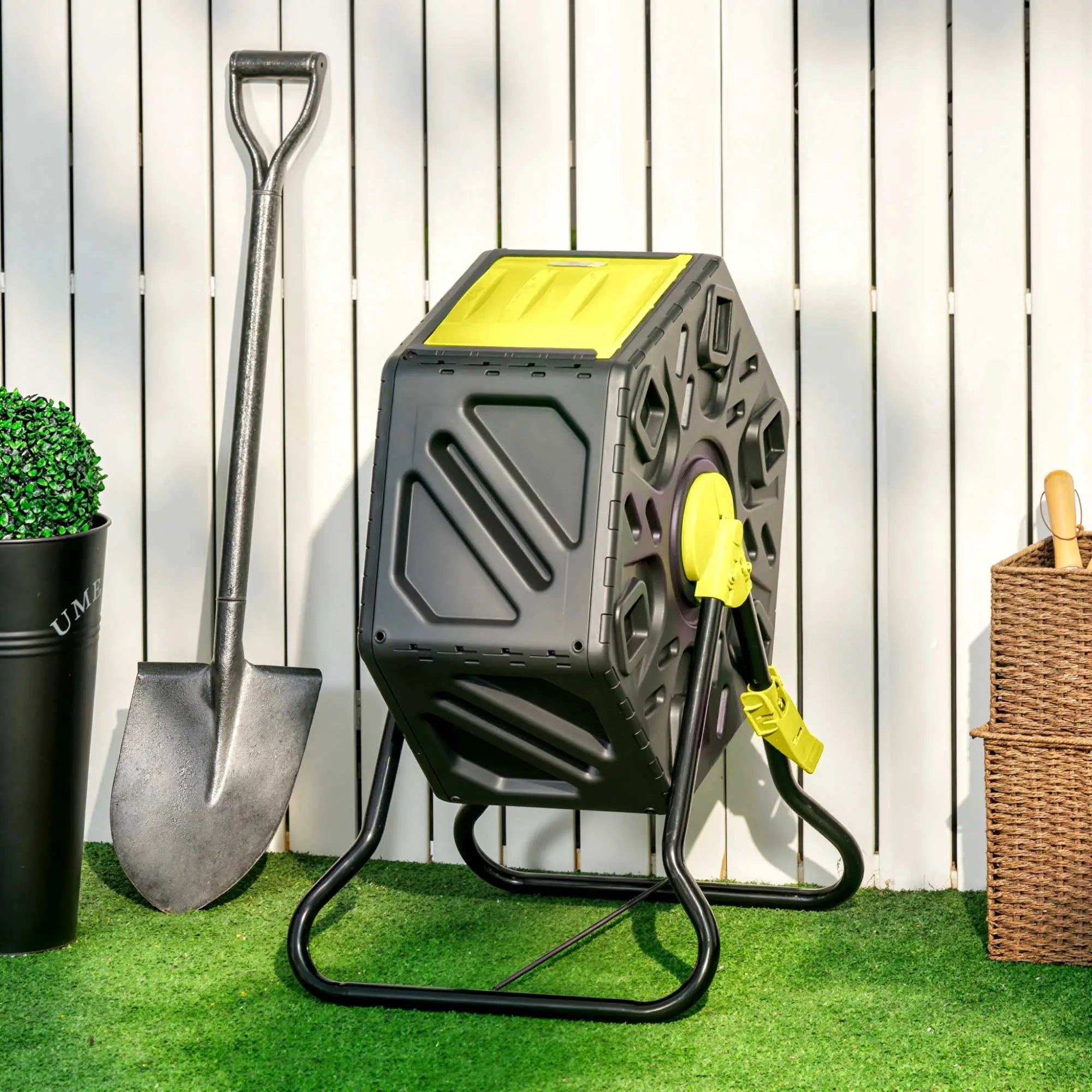 Rotating Composter Bin, 17 Gallon, Yellow Outdoor Compost Bin at Gallery Canada